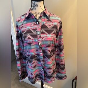 Women's Multicolor Button Down Shirt
